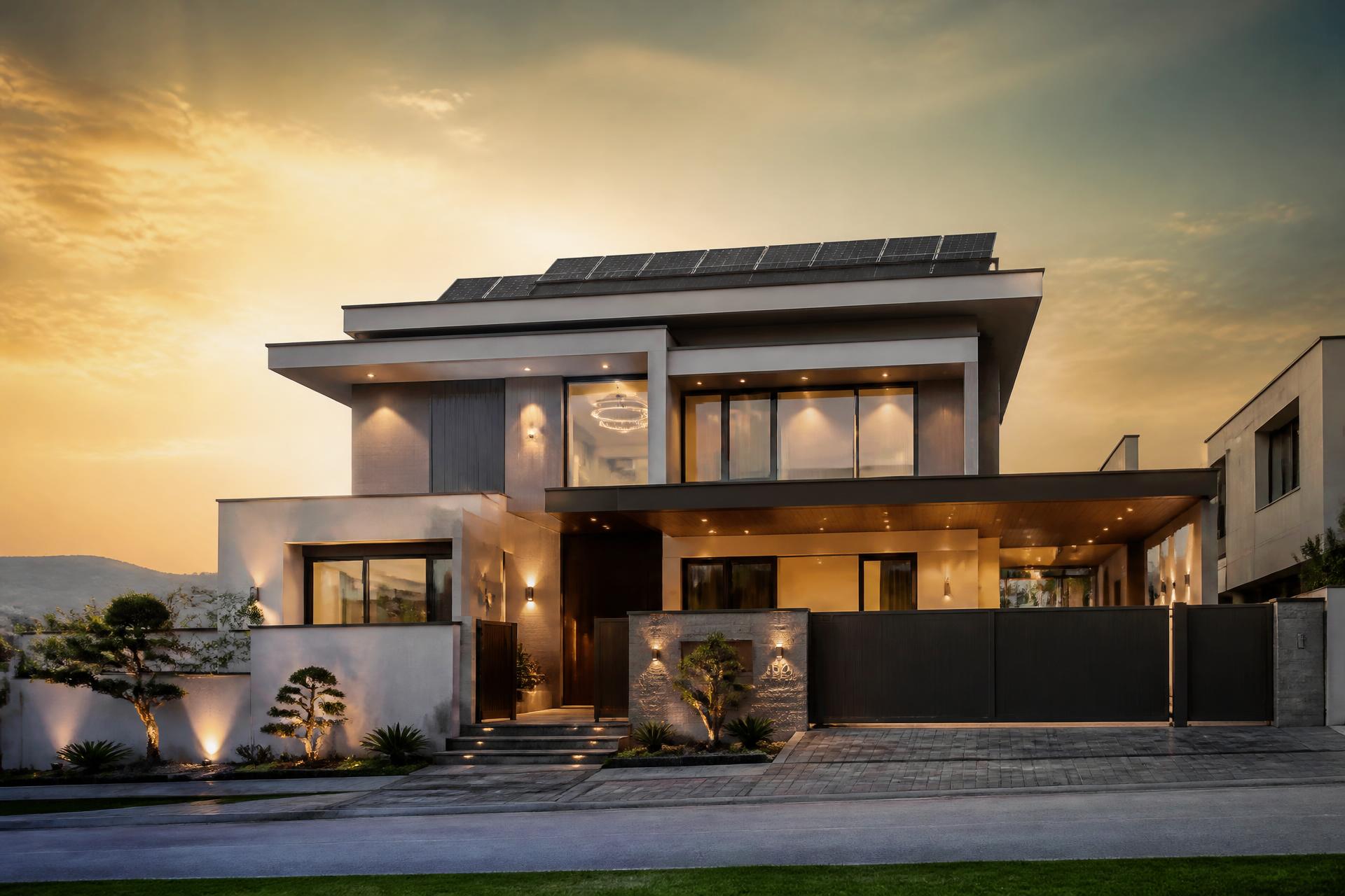 Modern Pakistani home with premium solar panels